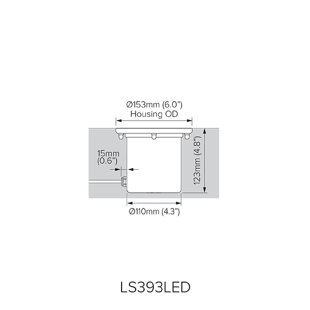 Direct burial dimensions for LS393 series.