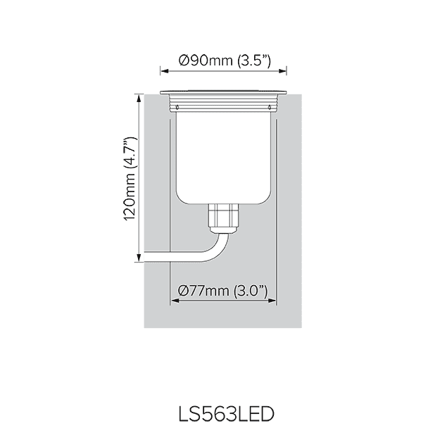 Direct burial dimensions for LS563LED.